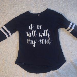Navy and White “It Is Well With My Soul” T Shirt
